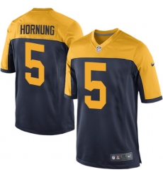 Men's Nike Green Bay Packers #5 Paul Hornung Game Navy Blue Alternate NFL Jersey