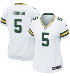 Women's Nike Green Bay Packers #5 Paul Hornung Game White NFL Jersey