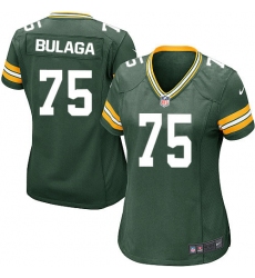 Women's Nike Green Bay Packers #75 Bryan Bulaga Game Green Team Color NFL Jersey