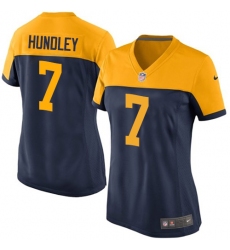 Women's Nike Green Bay Packers #7 Brett Hundley Elite Navy Blue Alternate NFL Jersey