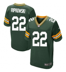 Men's Nike Green Bay Packers #22 Aaron Ripkowski Elite Green Team Color NFL Jersey
