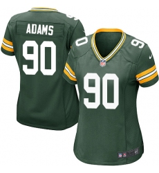 Women's Nike Green Bay Packers #90 Montravius Adams Game Green Team Color NFL Jersey