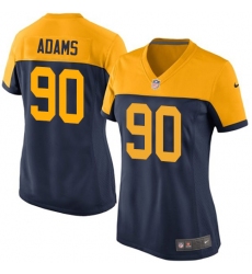 Women's Nike Green Bay Packers #90 Montravius Adams Game Navy Blue Alternate NFL Jersey