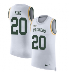 Men's Nike Green Bay Packers #20 Kevin King Limited White Rush Player Name & Number Tank Top NFL Jersey