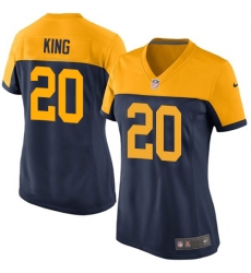 Women's Nike Green Bay Packers #20 Kevin King Elite Navy Blue Alternate NFL Jersey