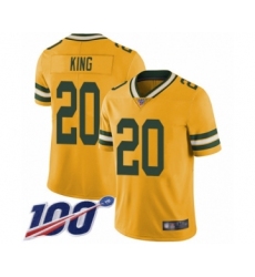 Youth Green Bay Packers #20 Kevin King Limited Gold Rush Vapor Untouchable 100th Season Football Jersey