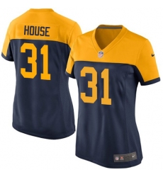 Women's Nike Green Bay Packers #31 Davon House Game Navy Blue Alternate NFL Jersey