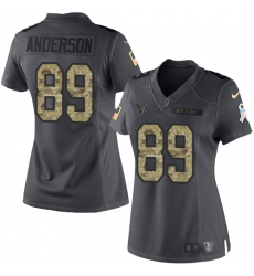 Women's Nike Houston Texans #89 Stephen Anderson Limited Black 2016 Salute to Service NFL Jersey