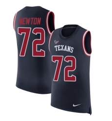 Men's Nike Houston Texans #72 Derek Newton Limited Navy Blue Rush Player Name & Number Tank Top NFL Jersey