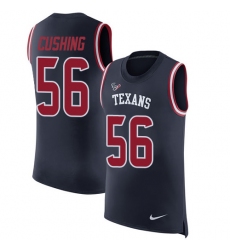 Men's Nike Houston Texans #56 Brian Cushing Limited Navy Blue Rush Player Name & Number Tank Top NFL Jersey