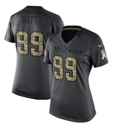 Women's Nike Houston Texans #99 J.J. Watt Limited Black 2016 Salute to Service NFL Jersey