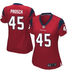 Women's Nike Houston Texans #45 Jay Prosch Game Red Alternate NFL Jersey