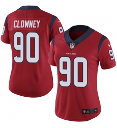 Women's Nike Houston Texans #90 Jadeveon Clowney Elite Red Alternate NFL Jersey