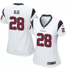 Women's Nike Houston Texans #28 Alfred Blue Game White NFL Jersey