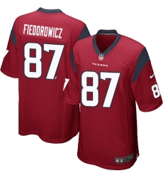 Men's Nike Houston Texans #87 C.J. Fiedorowicz Game Red Alternate NFL Jersey