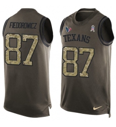 Men's Nike Houston Texans #87 C.J. Fiedorowicz Limited Green Salute to Service Tank Top NFL Jersey