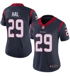 Women's Nike Houston Texans #29 Andre Hal Elite Navy Blue Team Color NFL Jersey