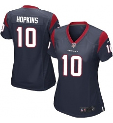 Women's Nike Houston Texans #10 DeAndre Hopkins Game Navy Blue Team Color NFL Jersey