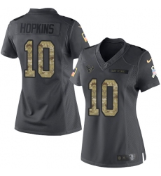 Women's Nike Houston Texans #10 DeAndre Hopkins Limited Black 2016 Salute to Service NFL Jersey