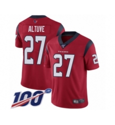 Men's Houston Texans #27 Jose Altuve Red Alternate Vapor Untouchable Limited Player 100th Season Football Jersey