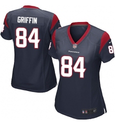 Women's Nike Houston Texans #84 Ryan Griffin Game Navy Blue Team Color NFL Jersey