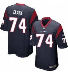 Men's Nike Houston Texans #74 Chris Clark Game Navy Blue Team Color NFL Jersey