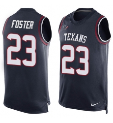 Men's Nike Houston Texans #23 Arian Foster Limited Navy Blue Player Name & Number Tank Top NFL Jersey