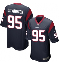 Men's Nike Houston Texans #95 Christian Covington Game Navy Blue Team Color NFL Jersey