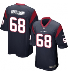 Men's Nike Houston Texans #68 Breno Giacomini Game Navy Blue Team Color NFL Jersey
