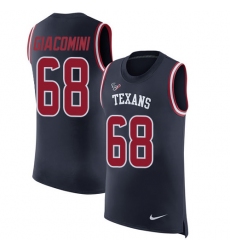 Men's Nike Houston Texans #68 Breno Giacomini Limited Navy Blue Rush Player Name & Number Tank Top NFL Jersey