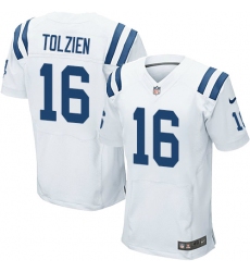Men's Nike Indianapolis Colts #16 Scott Tolzien Elite White NFL Jersey