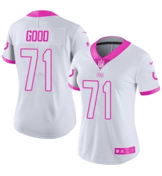 Women's Nike Indianapolis Colts #71 Denzelle Good Limited White/Pink Rush Fashion NFL Jersey