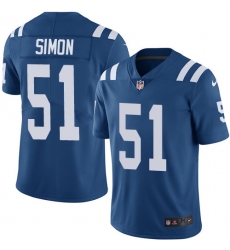 Youth Nike Indianapolis Colts #51 John Simon Elite Royal Blue Team Color NFL Jersey