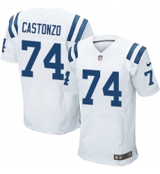 Men's Nike Indianapolis Colts #74 Anthony Castonzo Elite White NFL Jersey
