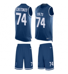 Men's Nike Indianapolis Colts #74 Anthony Castonzo Limited Royal Blue Tank Top Suit NFL Jersey