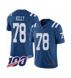 Men's Indianapolis Colts #78 Ryan Kelly Limited Royal Blue Rush Vapor Untouchable 100th Season Football Jersey