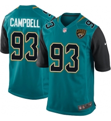 Men's Nike Jacksonville Jaguars #93 Calais Campbell Game Teal Green Team Color NFL Jersey