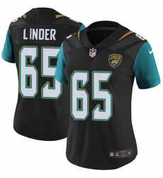 Women's Nike Jacksonville Jaguars #65 Brandon Linder Elite Black Alternate NFL Jersey