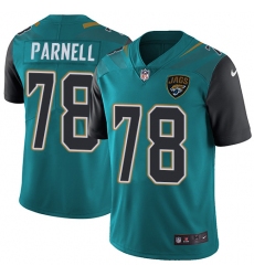 Men's Nike Jacksonville Jaguars #78 Jermey Parnell Teal Green Team Color Vapor Untouchable Limited Player NFL Jersey