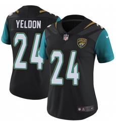 Women's Nike Jacksonville Jaguars #24 T.J. Yeldon Black Alternate Vapor Untouchable Limited Player NFL Jersey