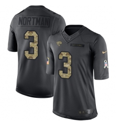 Youth Nike Jacksonville Jaguars #3 Brad Nortman Limited Black 2016 Salute to Service NFL Jersey