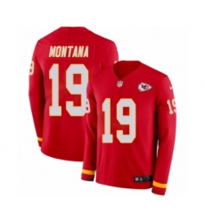 Youth Nike Kansas City Chiefs #19 Joe Montana Limited Red Therma Long Sleeve NFL Jersey