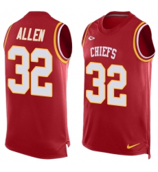 Men's Nike Kansas City Chiefs #32 Marcus Allen Limited Red Player Name & Number Tank Top NFL Jersey