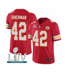 Men's Kansas City Chiefs #42 Anthony Sherman Red Team Color Vapor Untouchable Limited Player Super Bowl LIV Bound Football Jersey