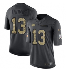 Men's Nike Kansas City Chiefs #13 De'Anthony Thomas Limited Black 2016 Salute to Service NFL Jersey