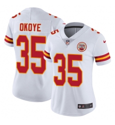 Women's Nike Kansas City Chiefs #35 Christian Okoye Elite White NFL Jersey