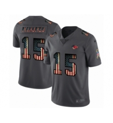 Men's Kansas City Chiefs #15 Patrick Mahomes Limited Black USA Flag 2019 Salute To Service Football Jersey