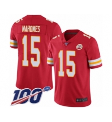 Youth Nike Kansas City Chiefs #15 Patrick Mahomes White Vapor Untouchable Limited Player 100th Season NFL Jersey
