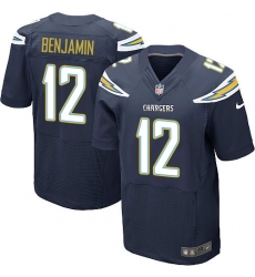 Men's Nike Los Angeles Chargers #12 Travis Benjamin Elite Navy Blue Team Color NFL Jersey