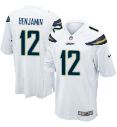 Men's Nike Los Angeles Chargers #12 Travis Benjamin Game White NFL Jersey